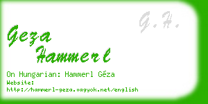 geza hammerl business card